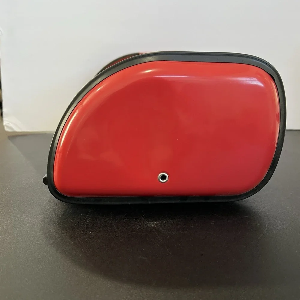 Retro Red Metal Roll Top Bread Box Fresh Bakery Coffee‎ Graphic Kitchen Storage